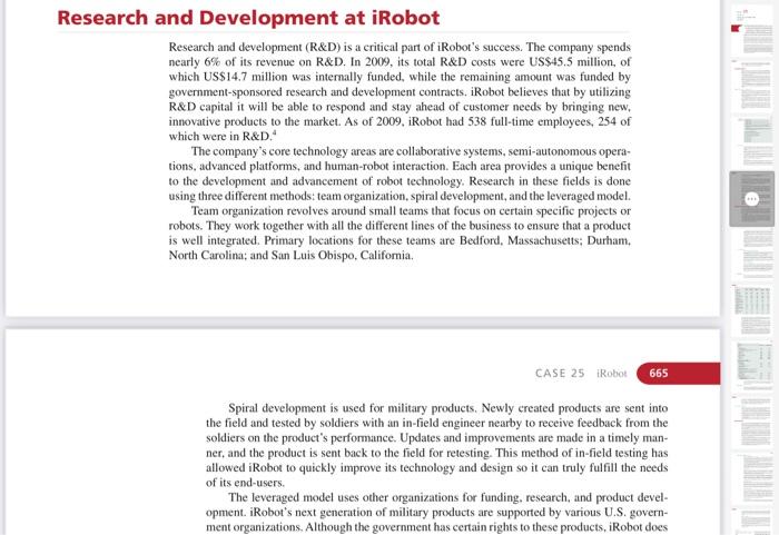 the iRobot company. 5. Describe the relationship of iRobot with its primary