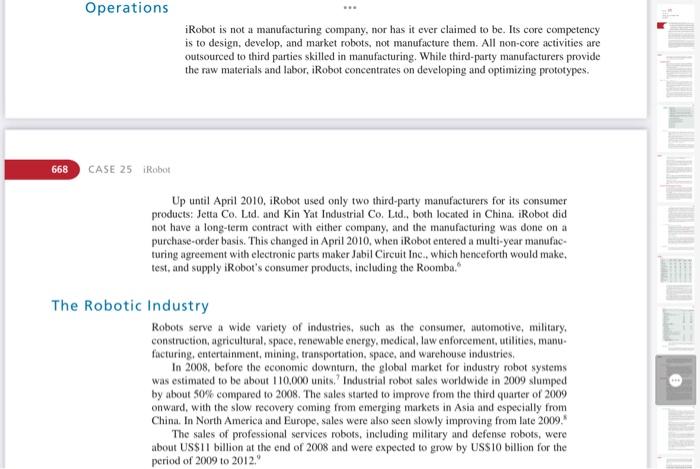 iRobot. 7. What kind of strategic alliance is used by iRobot? Why
