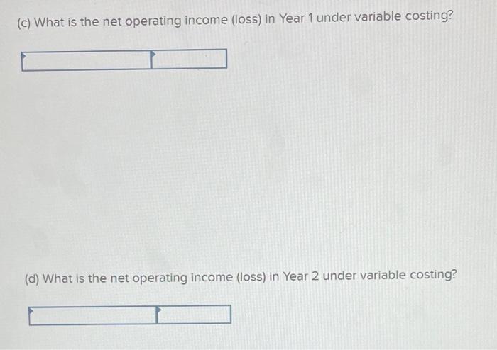 in Year 1 under absorption costing? (b) What is the net operating