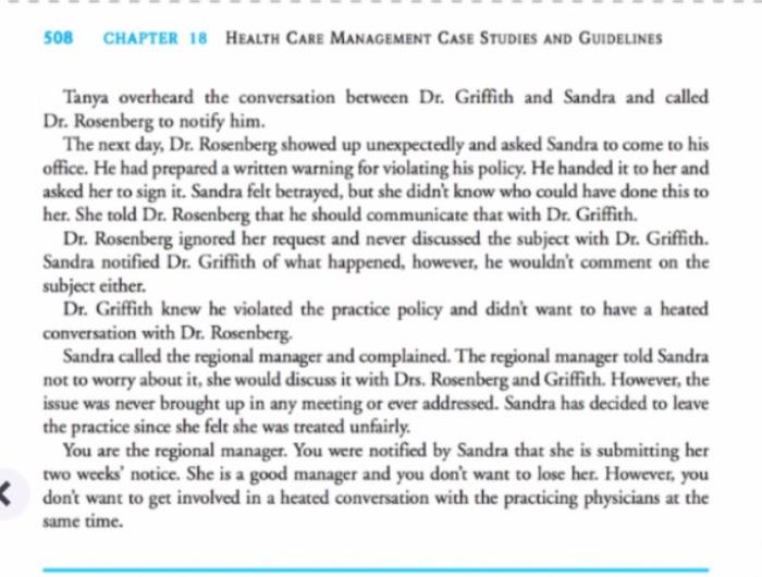 key issues in the case study that you may project. Metro Renal