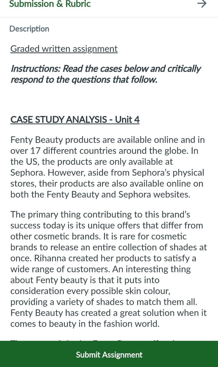  Description Graded written assignment Instructions: Read the cases below and critically