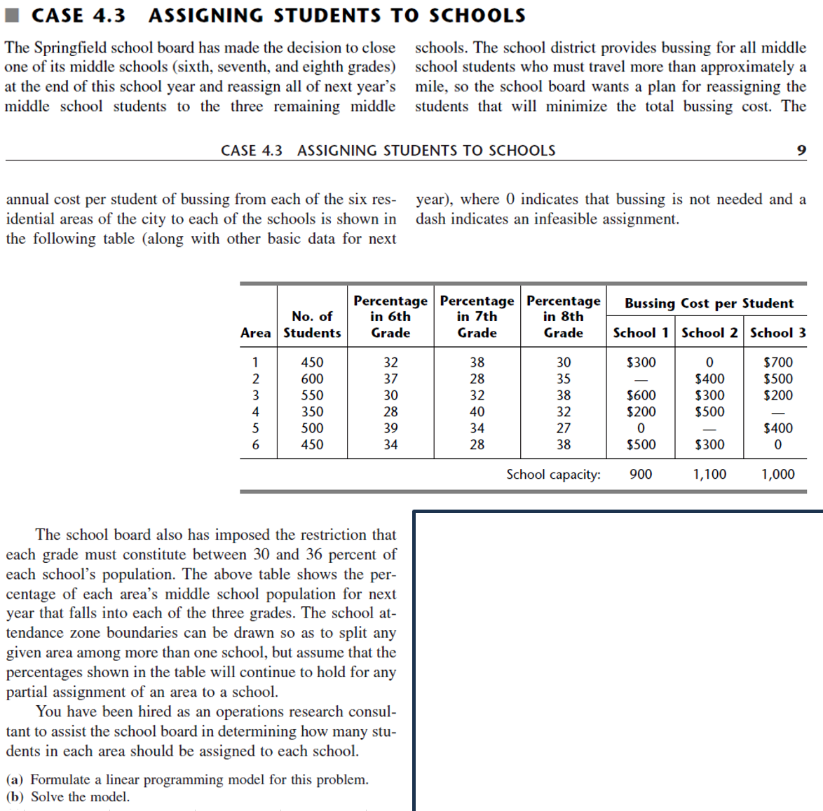 Please answer Case 6.3 only with EXCEL AND SOLVER SCREENSHOTS INCLUDING SCREENSHOTS