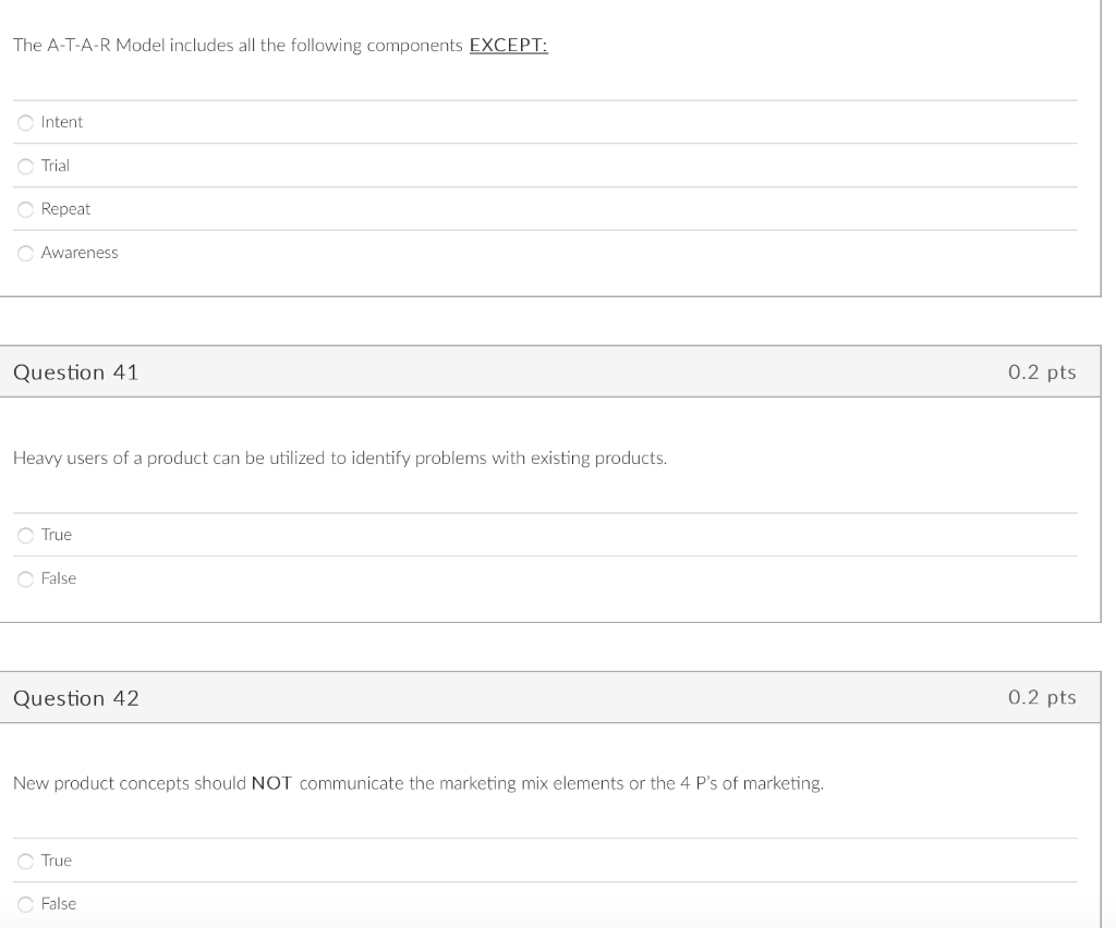 The A-T-A-R Model includes all the following components EXCEPT: Intent Trial
