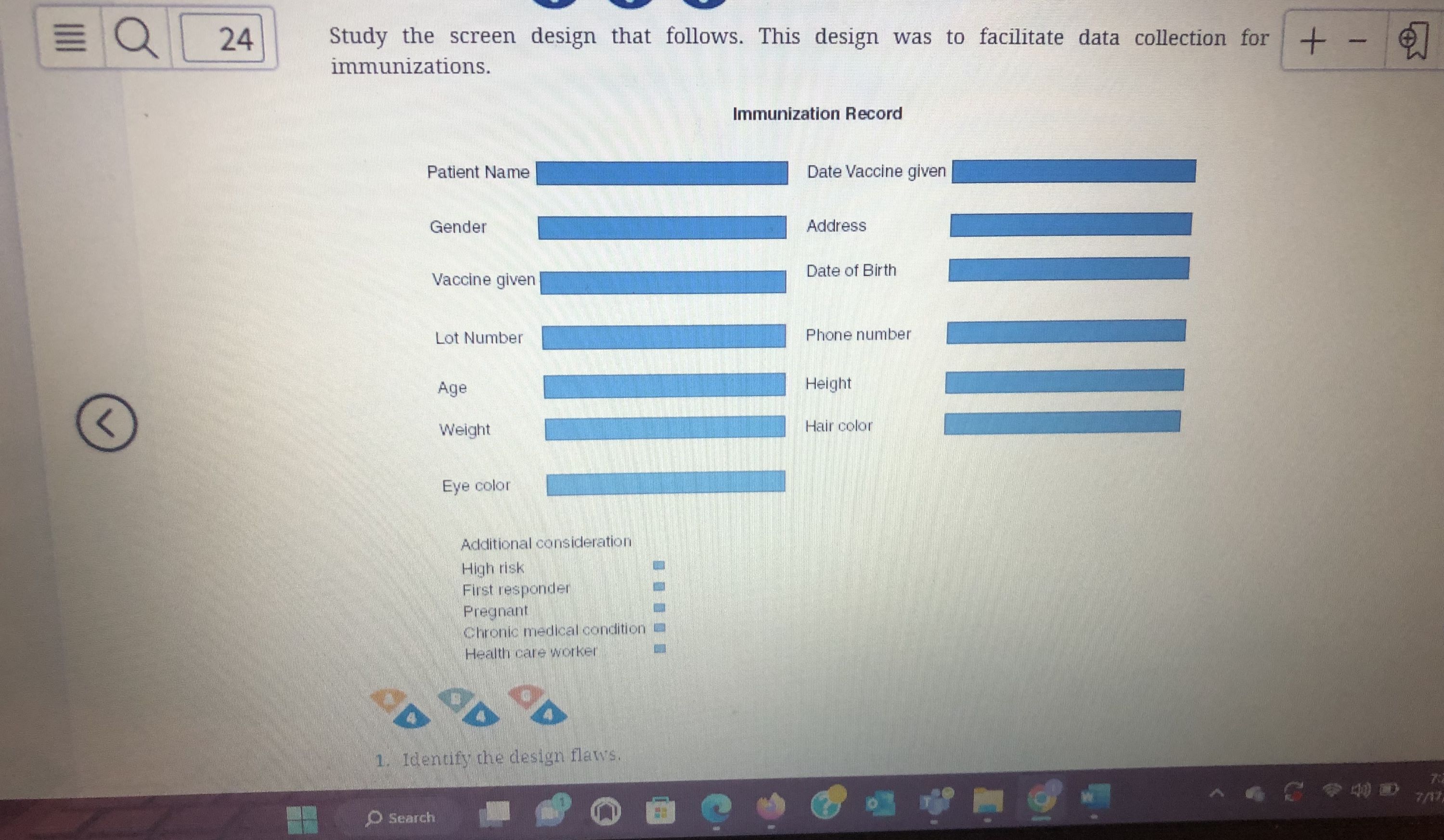 QUESTION 2. Design a better layout study the screen design that follows.