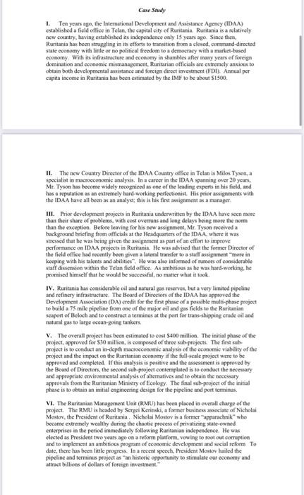 hello, can someone please answer questions ( A,B) regarding this case study