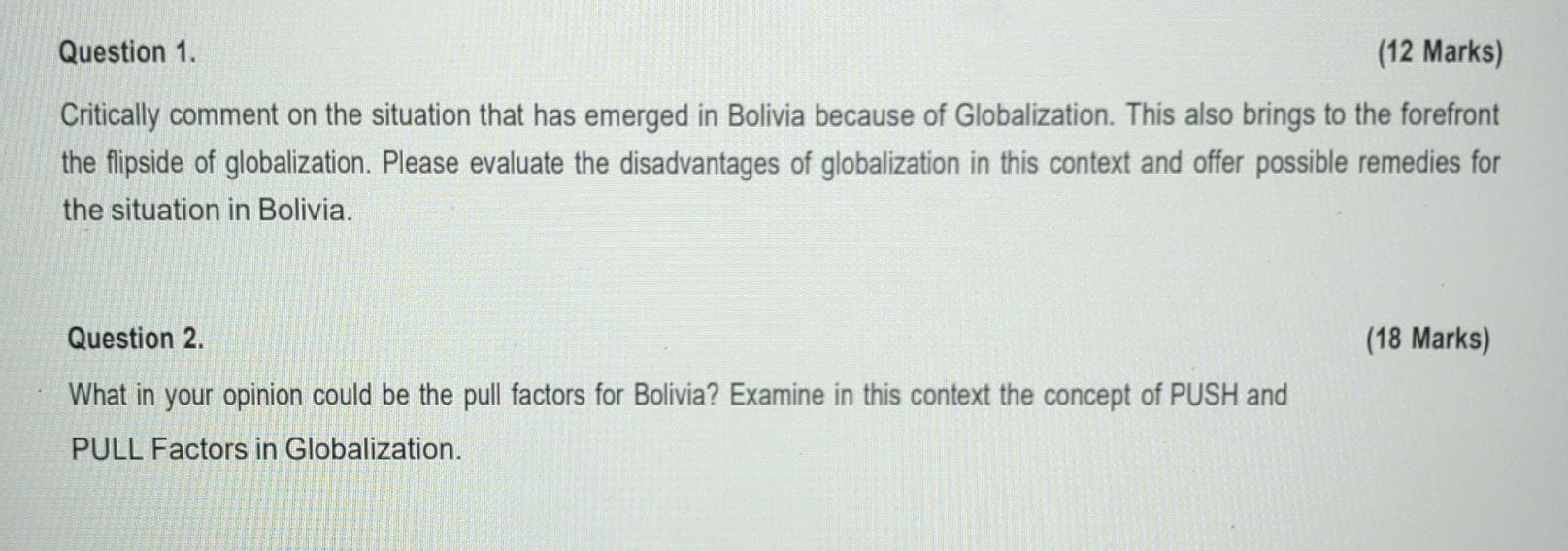 Question 1. (12 Marks) Critically comment on the situation that has