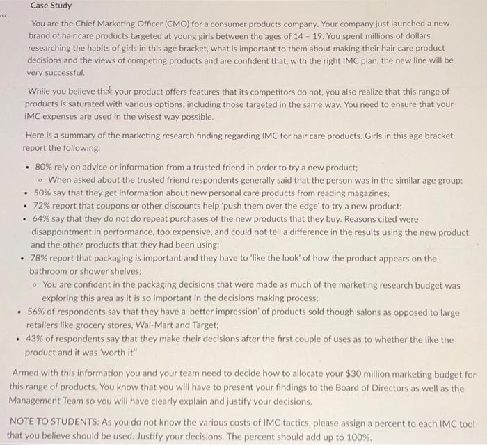 analyzing the case study provided Step 1 Read the case study. Your