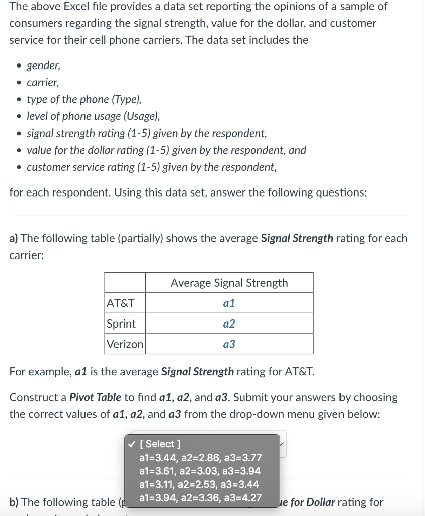 The above Excel file provides a data set reporting the opinions