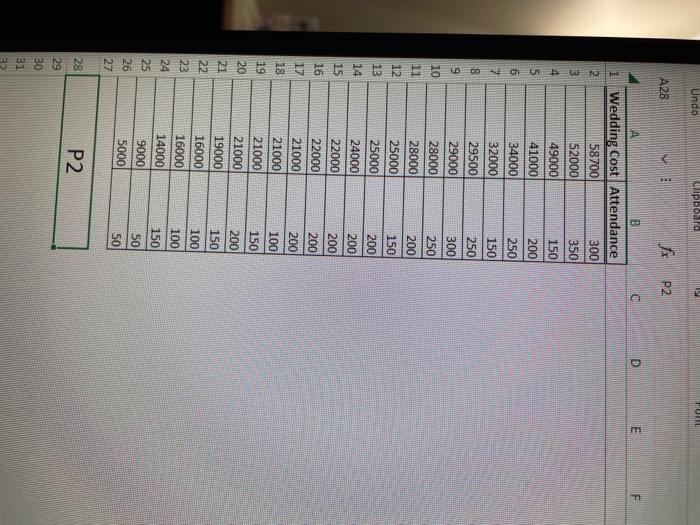 in an Excel file. Following the examples in the lectures and tutorial