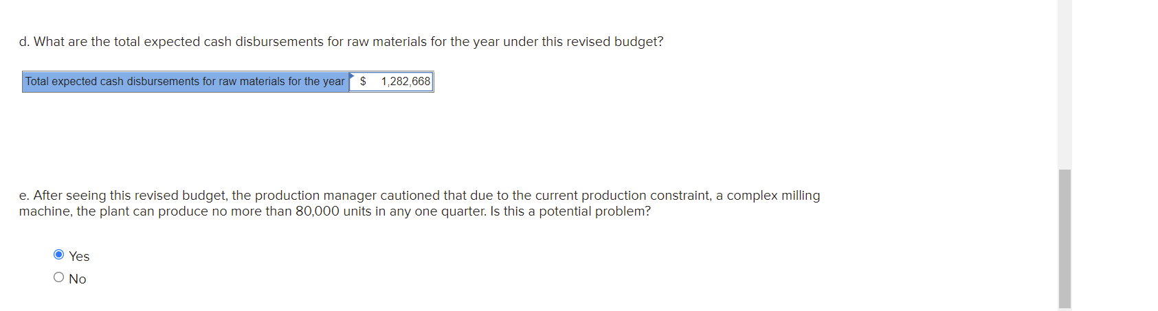 selling price from $8 to $7. The marketing manager would like to