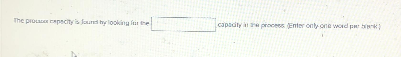  The process capacity is found by looking for the capacity in