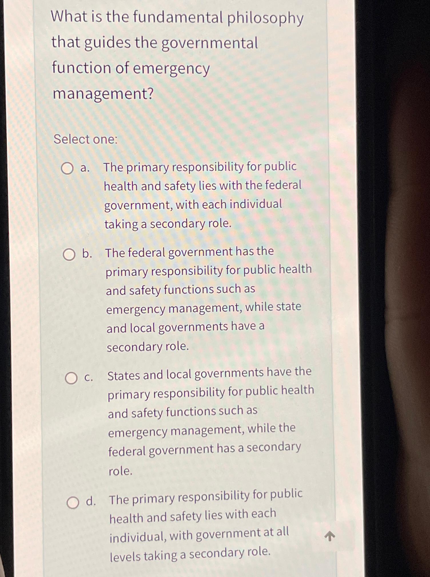  What is the fundamental philosophy that guides the governmental function of