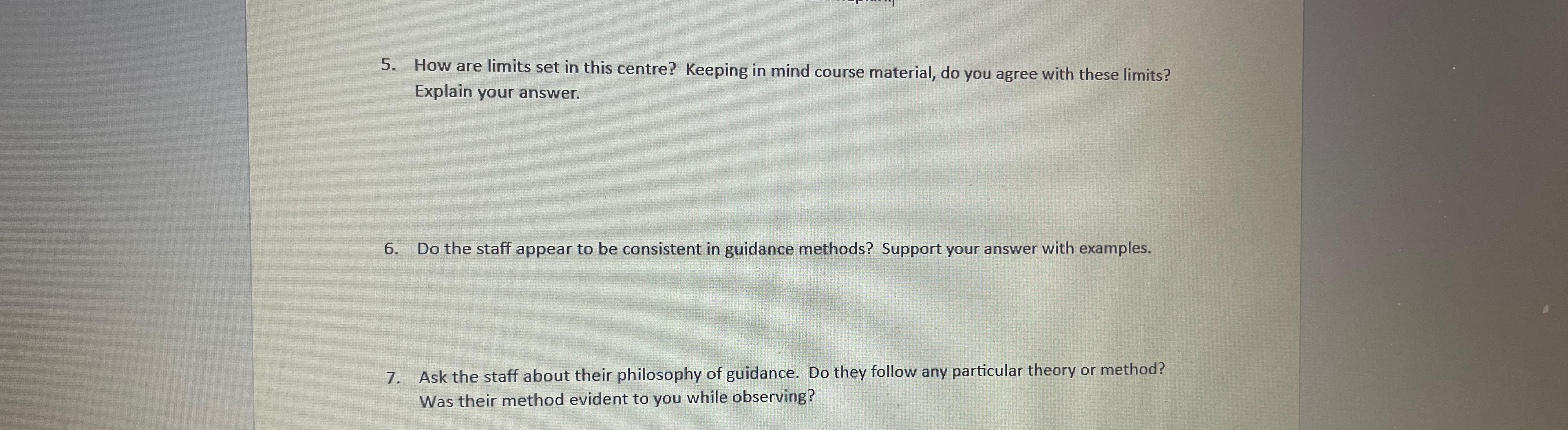  How are limits set in this centre? Keeping in mind course