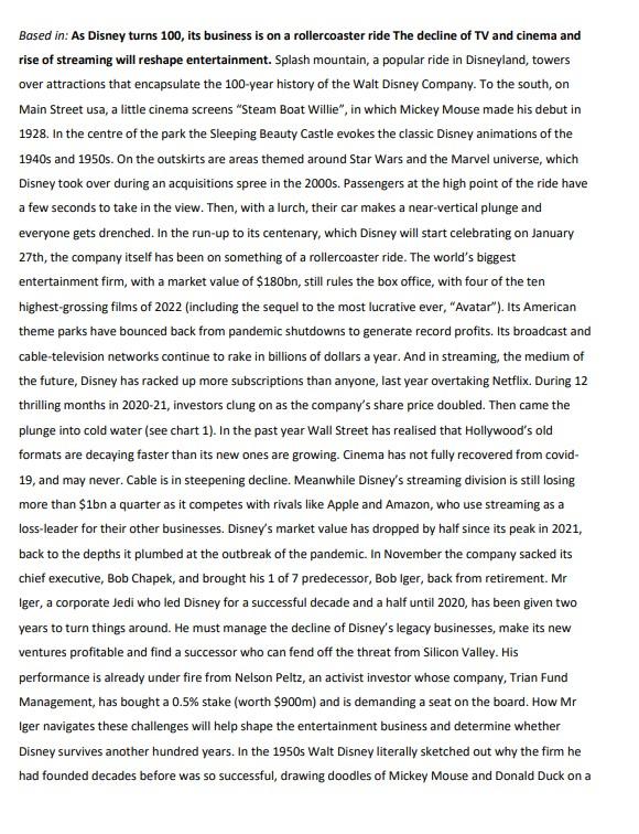 Require: Dynamic Capabilities [Identify whether Disney has any dynamic capabilities, justify your