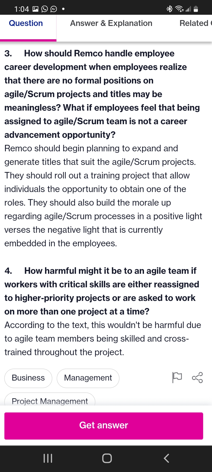  Question Answer & Explanation Related I 3. How should Remco handle