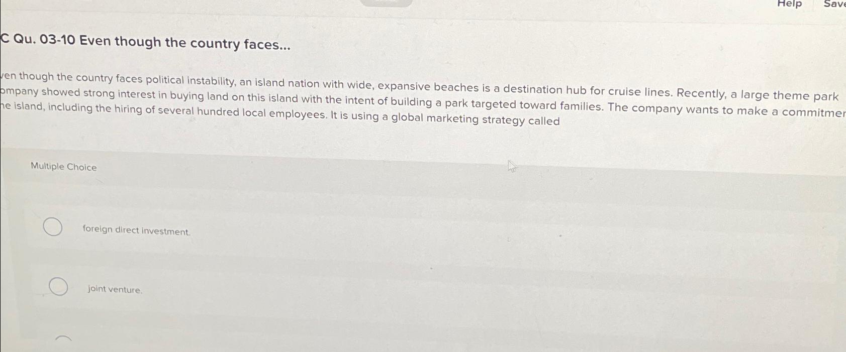  C Qu.03-10 Even though the country faces... len though the country