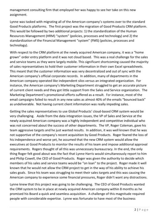 according to the requirement. Thank you Assume you are Lynne, and your