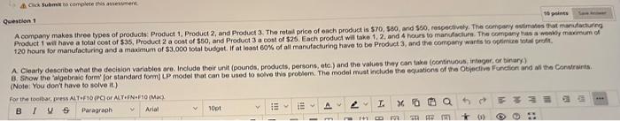  Question 1 (Note You dent have bo solve it.)