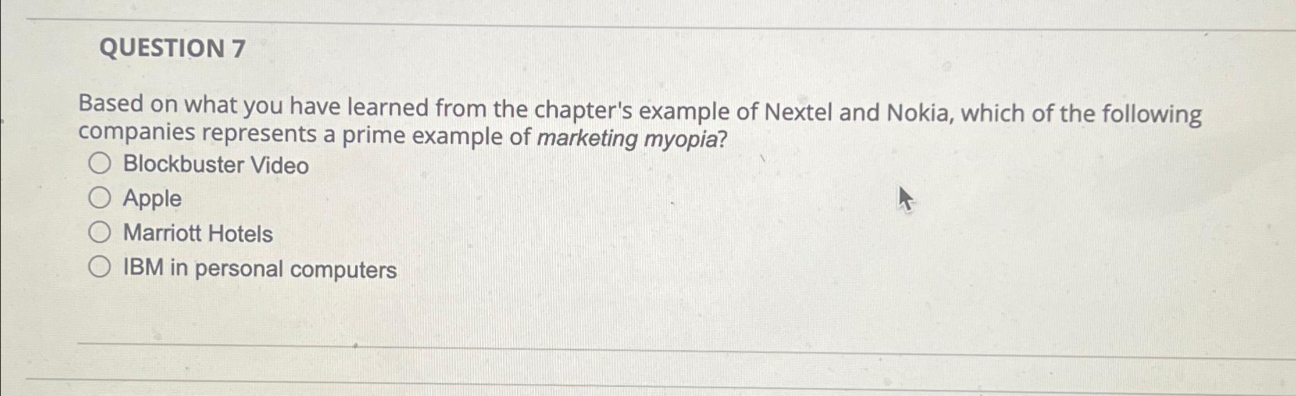  QUESTION 7 Based on what you have learned from the chapter's