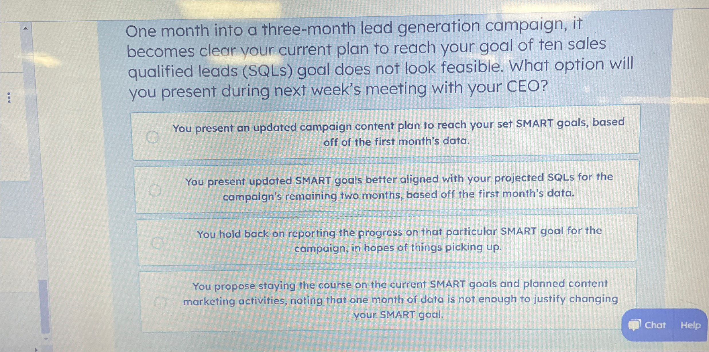  One month into a three-month lead generation campaign, it becomes clear