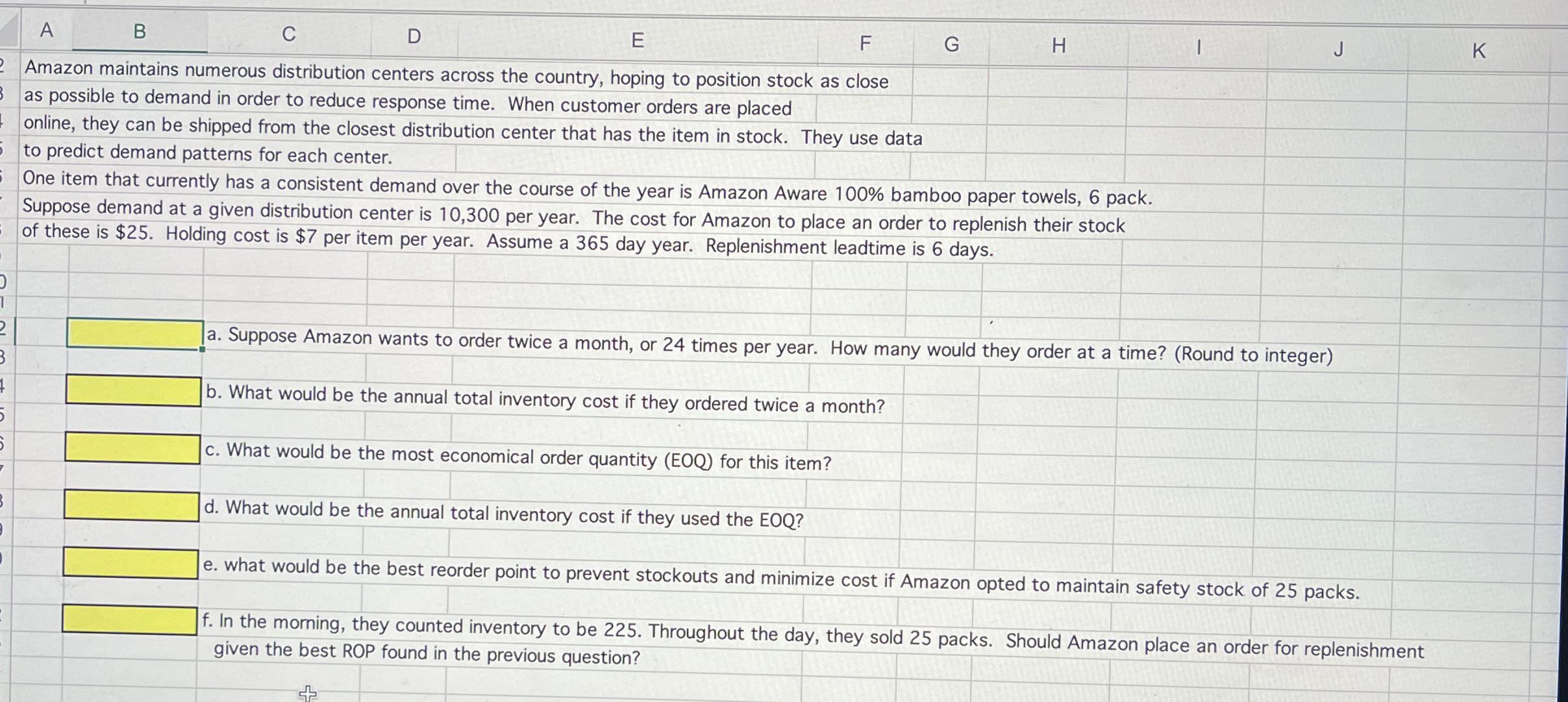  A B C D E F G H K Amazon maintains
