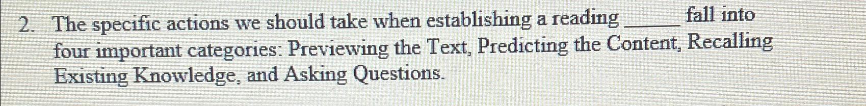  The specific actions we should take when establishing a reading fall