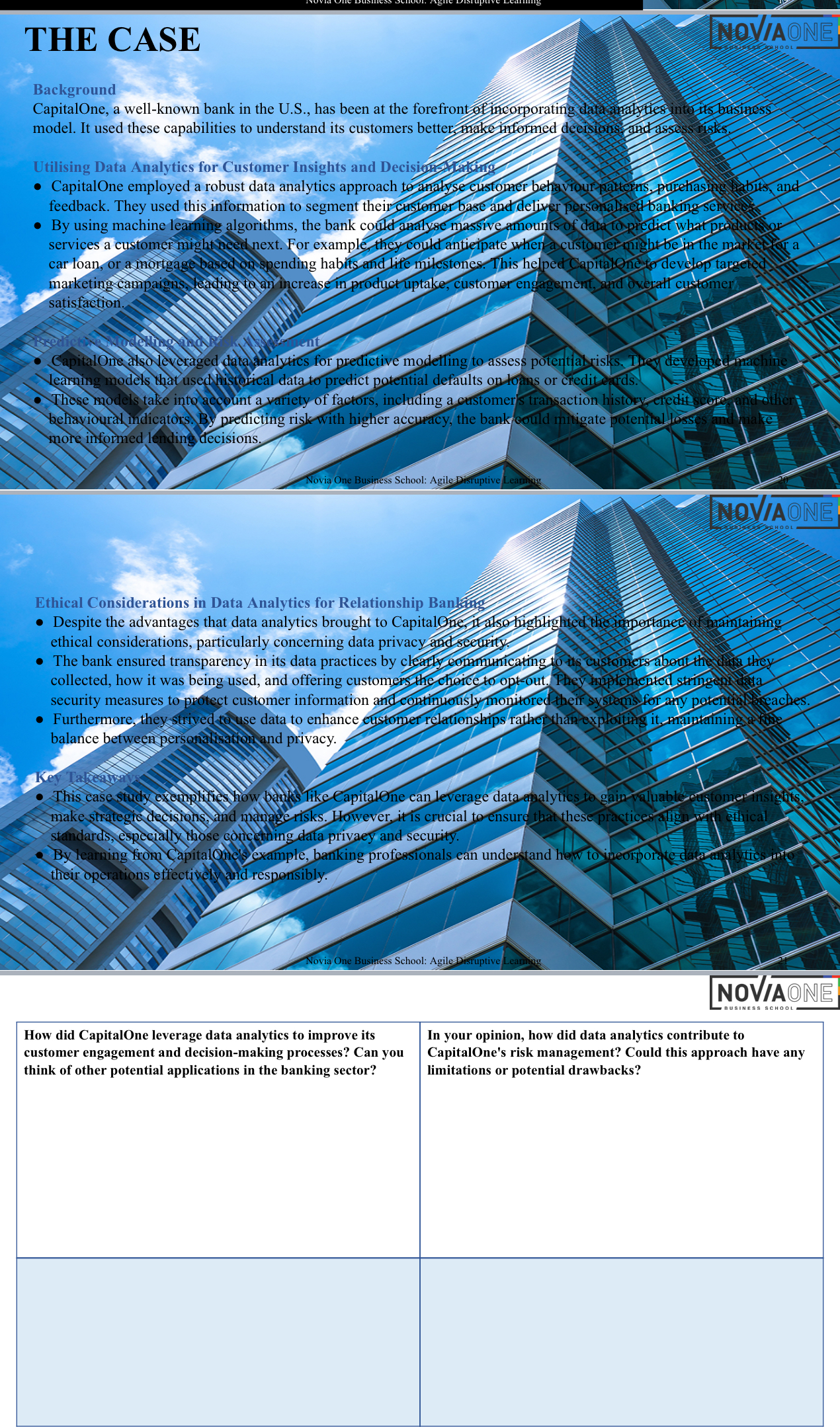  THE CASE NOVIIA q, Background model. It used these capabilities to