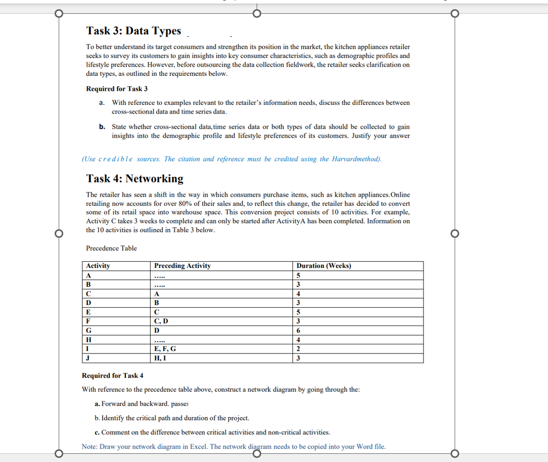  Task 3: Data Types To better understand its target consumers and