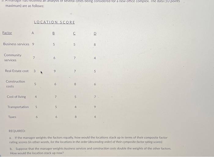 please USE excel and show formula maximum) are as follows: REQUIRED a.