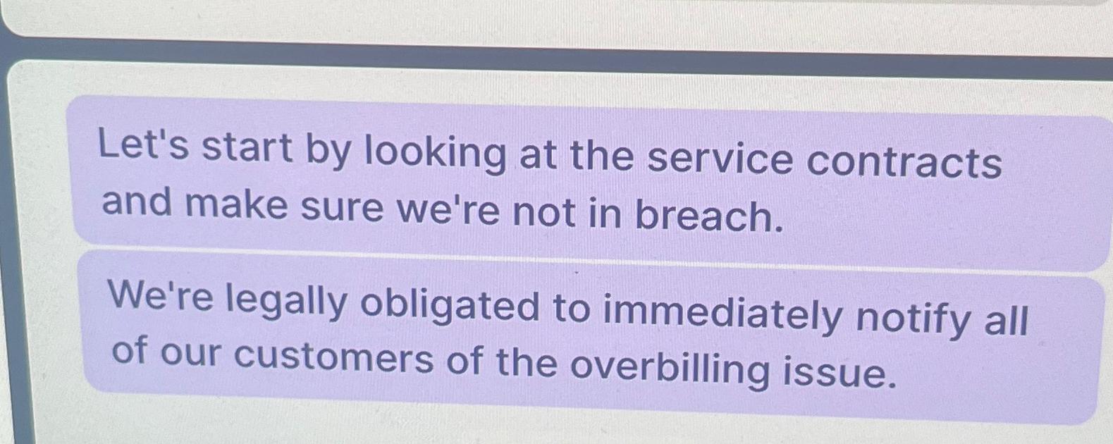  Let's start by looking at the service contracts and make sure