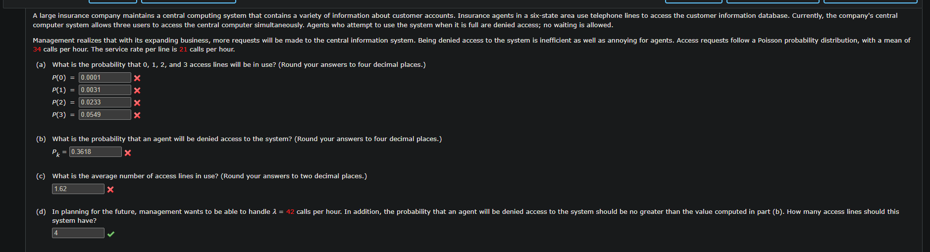  computer system allows three users to access the central computer simultaneously.