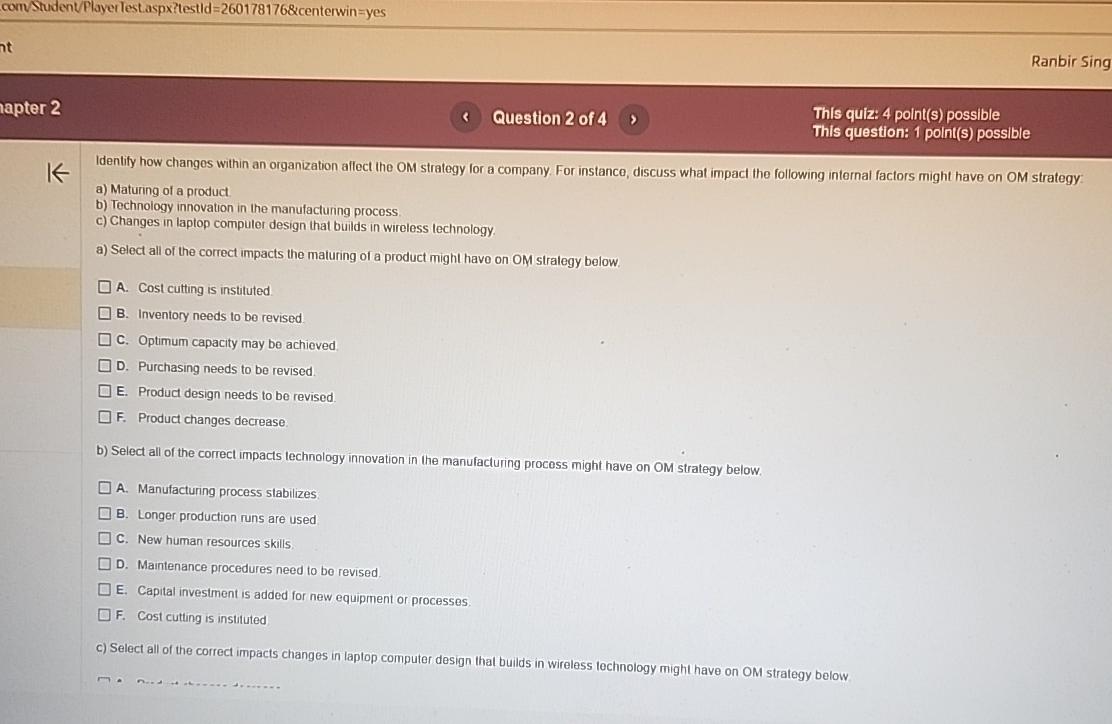  com/Studen/Playerlest aspx?testld=260178176erwin = yes apter 2 Question 2 of 4 This