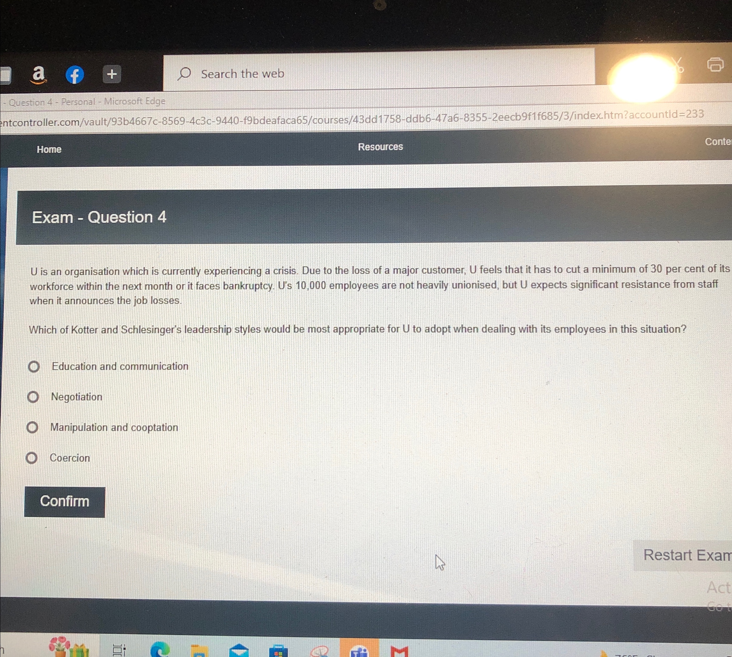  a. Search the web Question 4- Personal - Microsoft Edge entcontroller.com/vault/93b4667c-8569-4c3c-9440-f9bdeafaca65/courses/43dd1758-ddb6-47a6-8355-2eecb9f1f685/3/index.htm?accountld=233