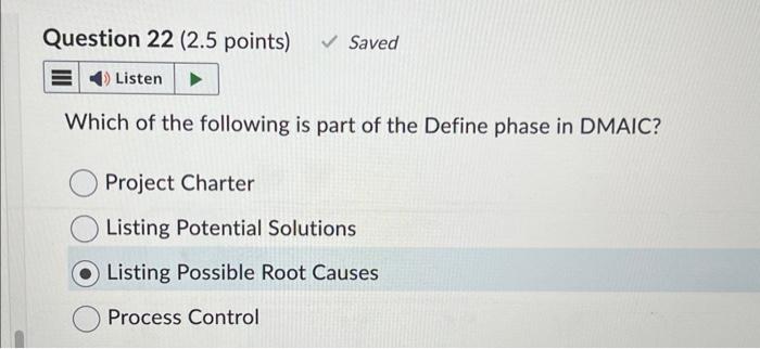 all control charts. True False Question 40 ( 2.5 points) It is