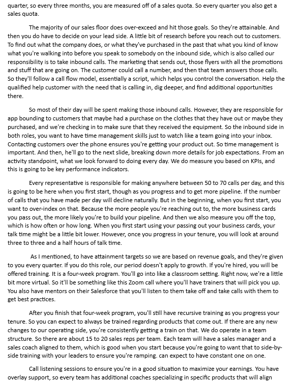 What you learned about the industry 3. Three ways you would refine