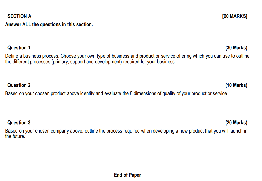  SECTION A [60 MARKS] Answer ALL the questions in this section.
