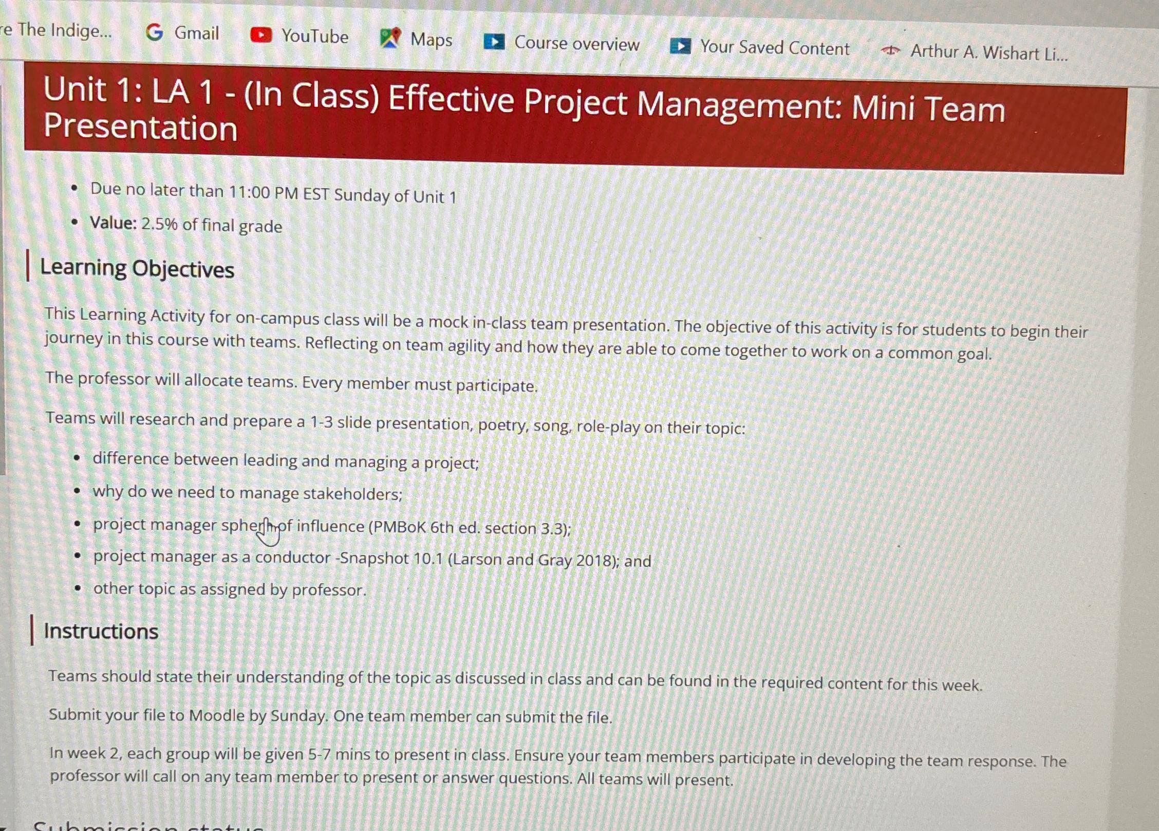  re The Indige... Gmail YouTube Maps Course overview Your Saved Content