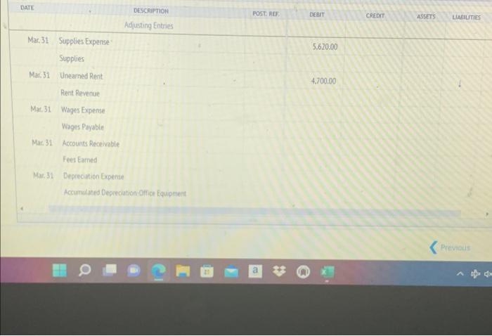 data were accumulated to assist the accountant in preparing the adjusting entries