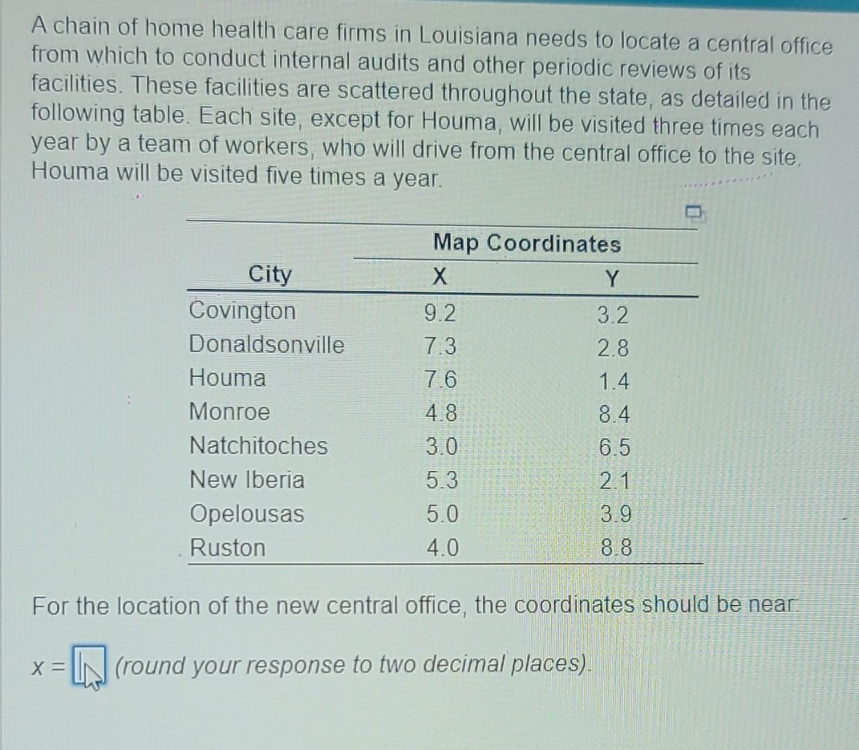  Please find what X= and what Y= (Rounded to two decimal