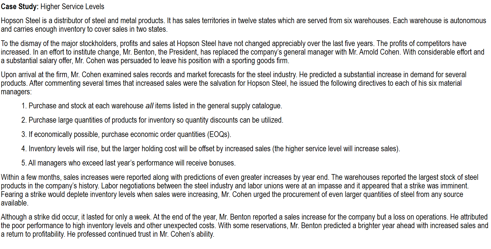 answer the questions below. 1. Discuss the merits of each of Mr.