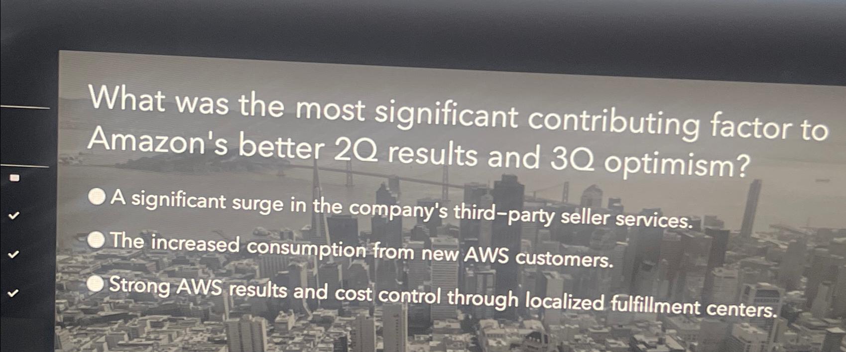  What was the most significant contributing factor to Amazon's better 2Q