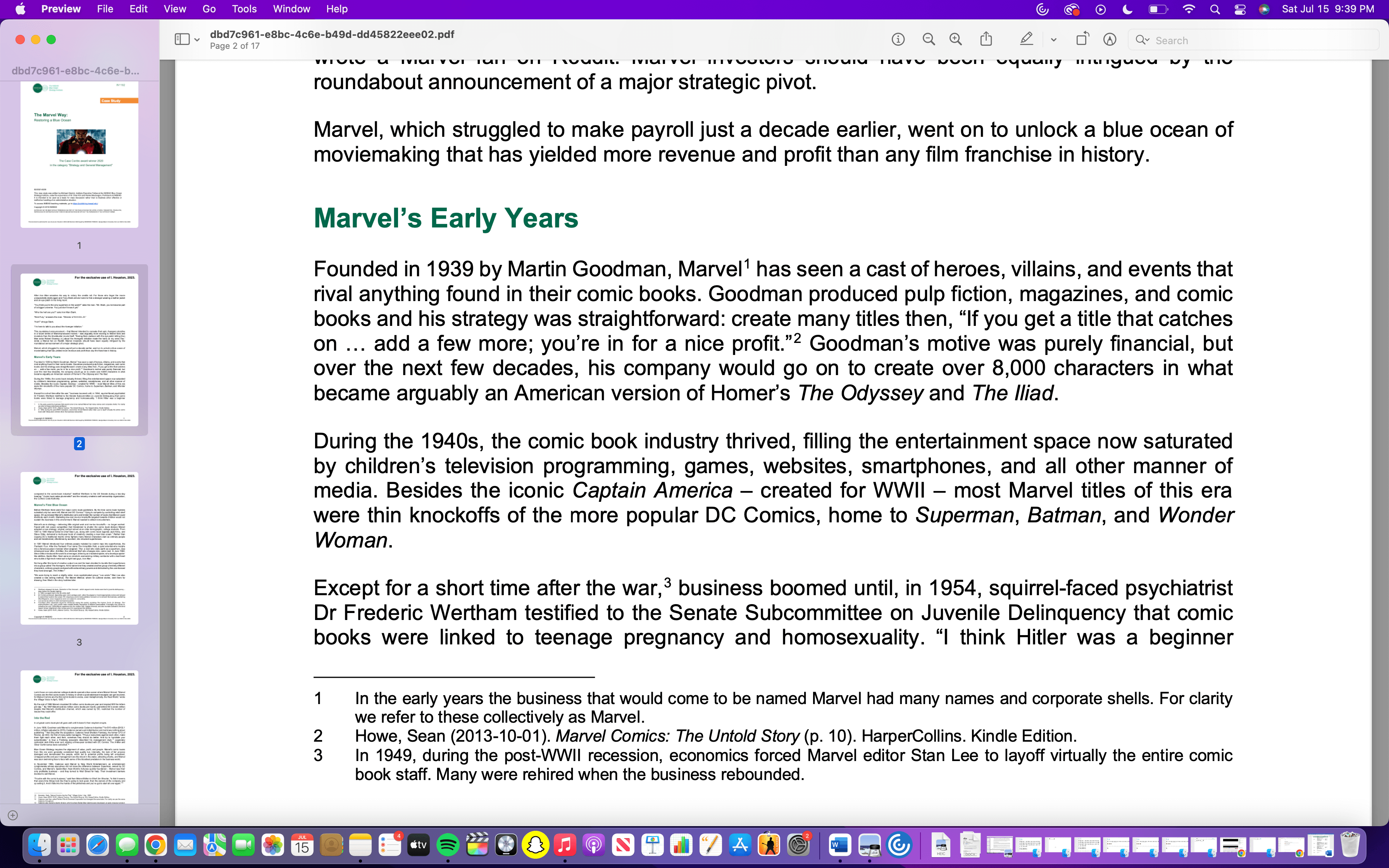 to explain Marvels Success via competitive strategy but they fall flat: competitive