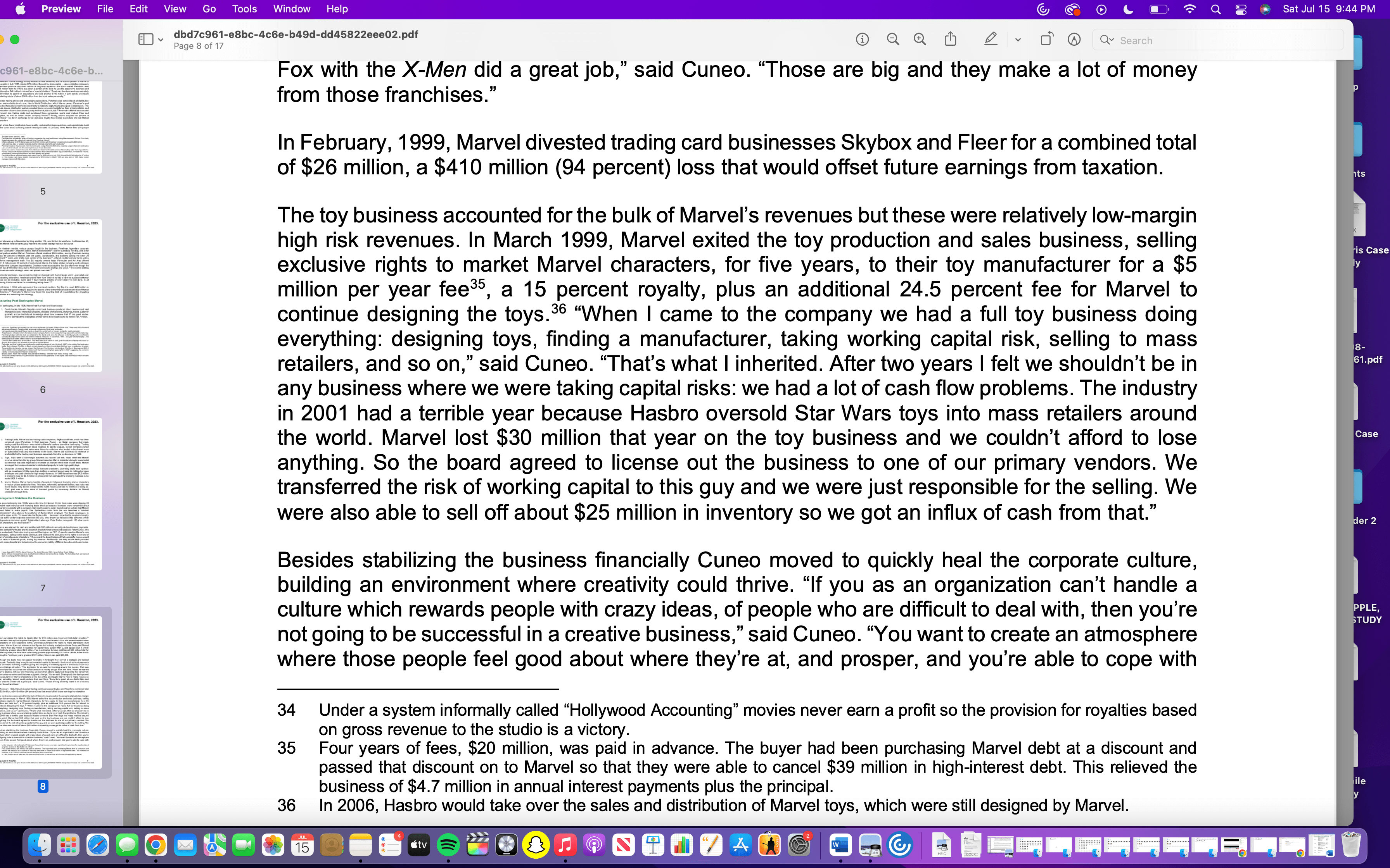 charge us 30 percent indirect overhead for a film. If they were