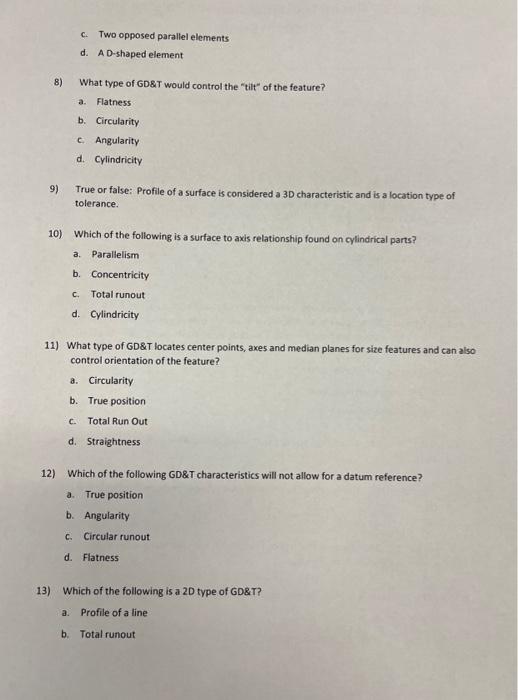 1) Which of the following ASME Y14.5 symbols represents a controlled radius?