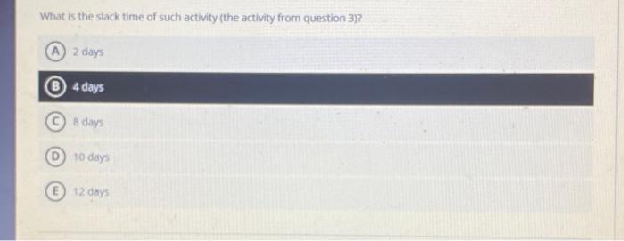 days 12 doys What is the project completion time? 14 15 17
