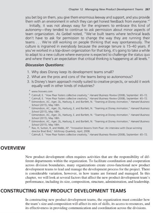 way in which different types of team structure affect new product development
