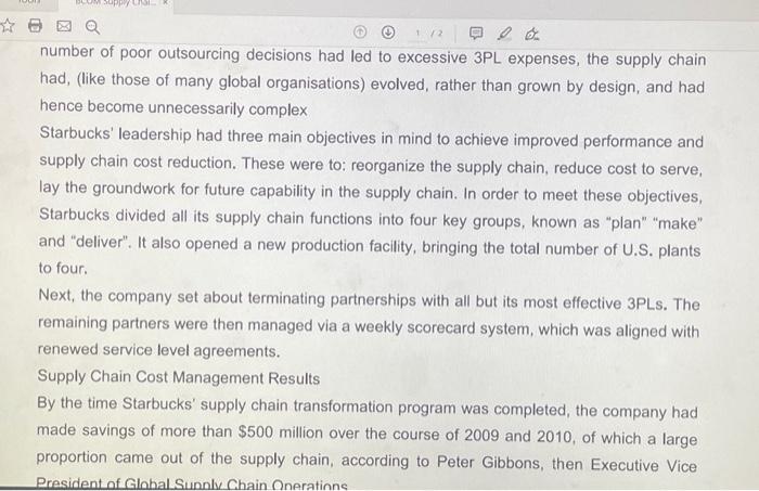 scenario 10.1.13 SUPPLY CHAIN MANAGEMENT 3: ASSIGNMENT 1 [100] QUESTION ONE [35]