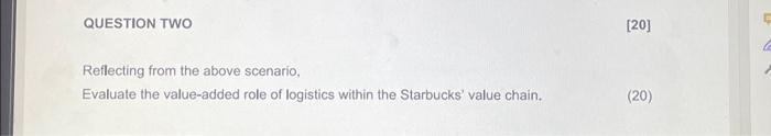 Read the scenario below and answer the questions that follow: Starbucks Supply