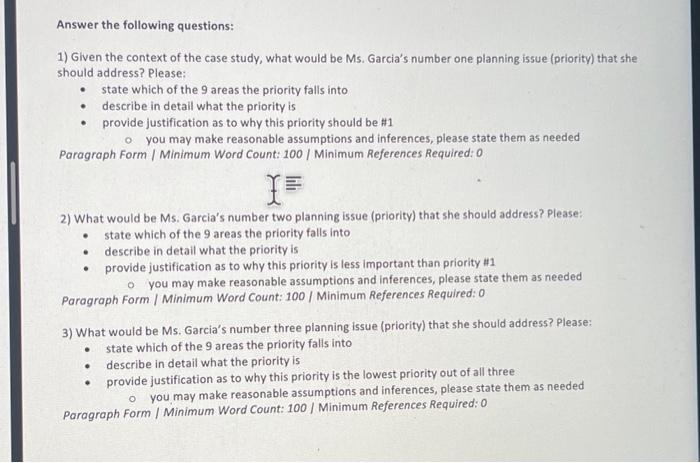  1) Given the context of the case study, what would be