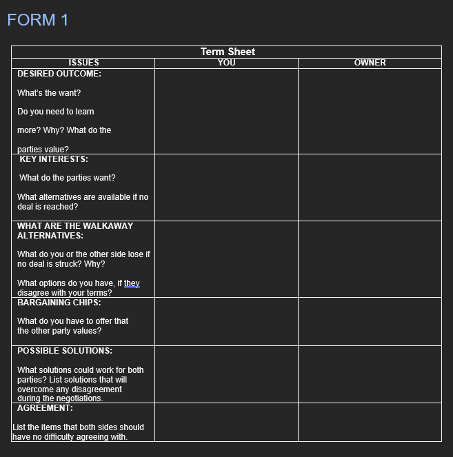 reviewing the market plan and the terms of the proposed agreement, you